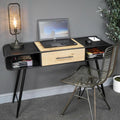 Industrial Black Multi Drawer Desk