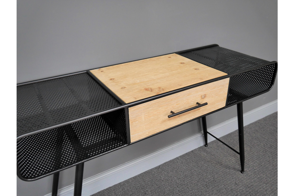Industrial Black Multi Drawer Desk