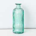 Recycled Glass Aqua Ribbed Bottle Vase