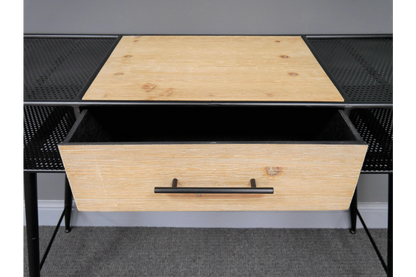 Industrieller schwarzer Schreibtisch mit mehreren Schubladen