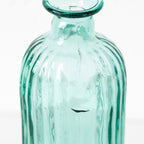Recycled Glass Aqua Ribbed Bottle Vase