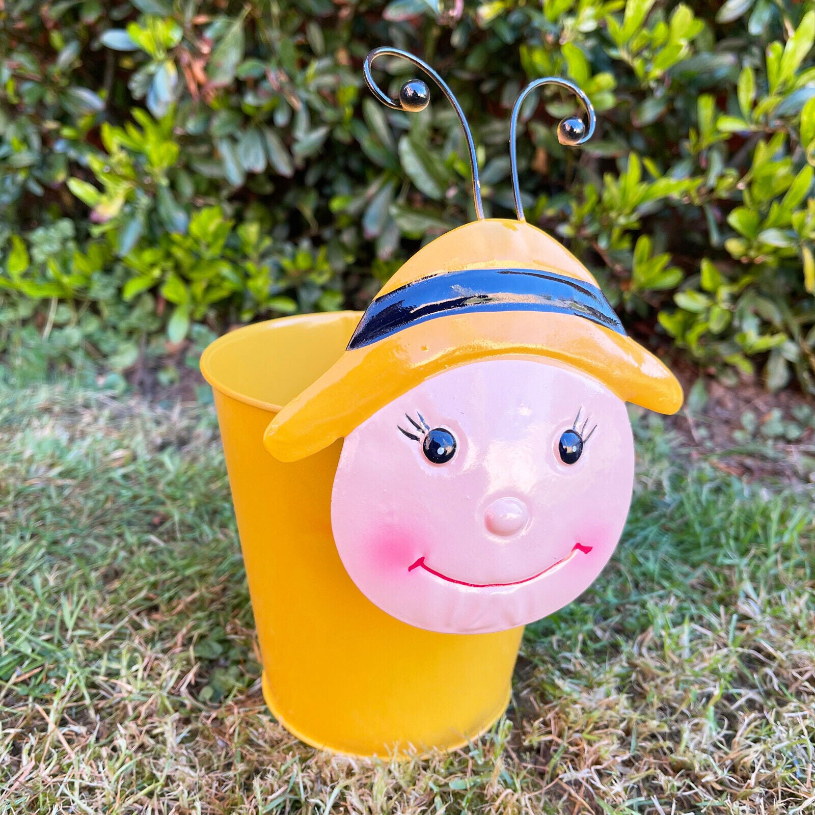 Set Of 2 Wobble Head Bumble Bee Plant Pots