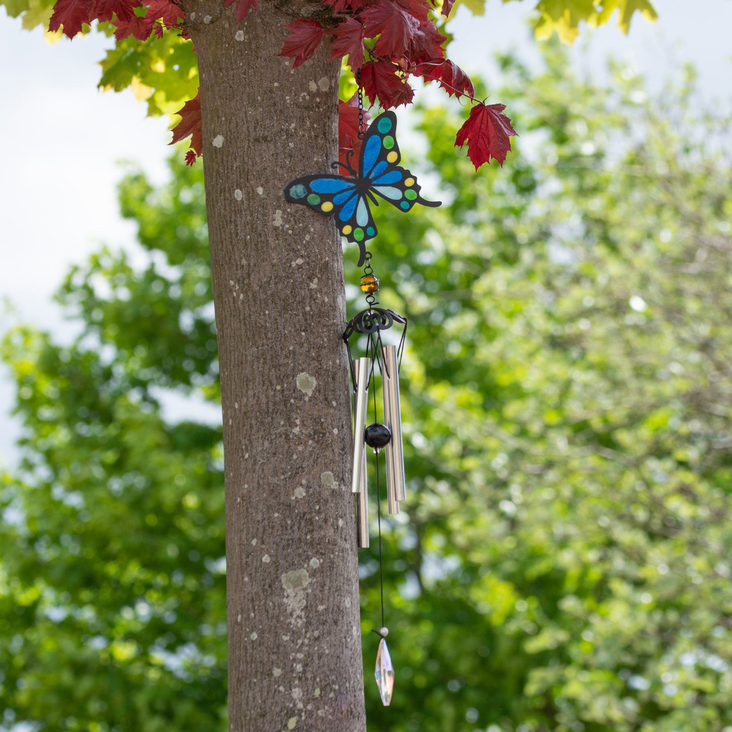 Stained Glass Effect Butterfly Wind Chime