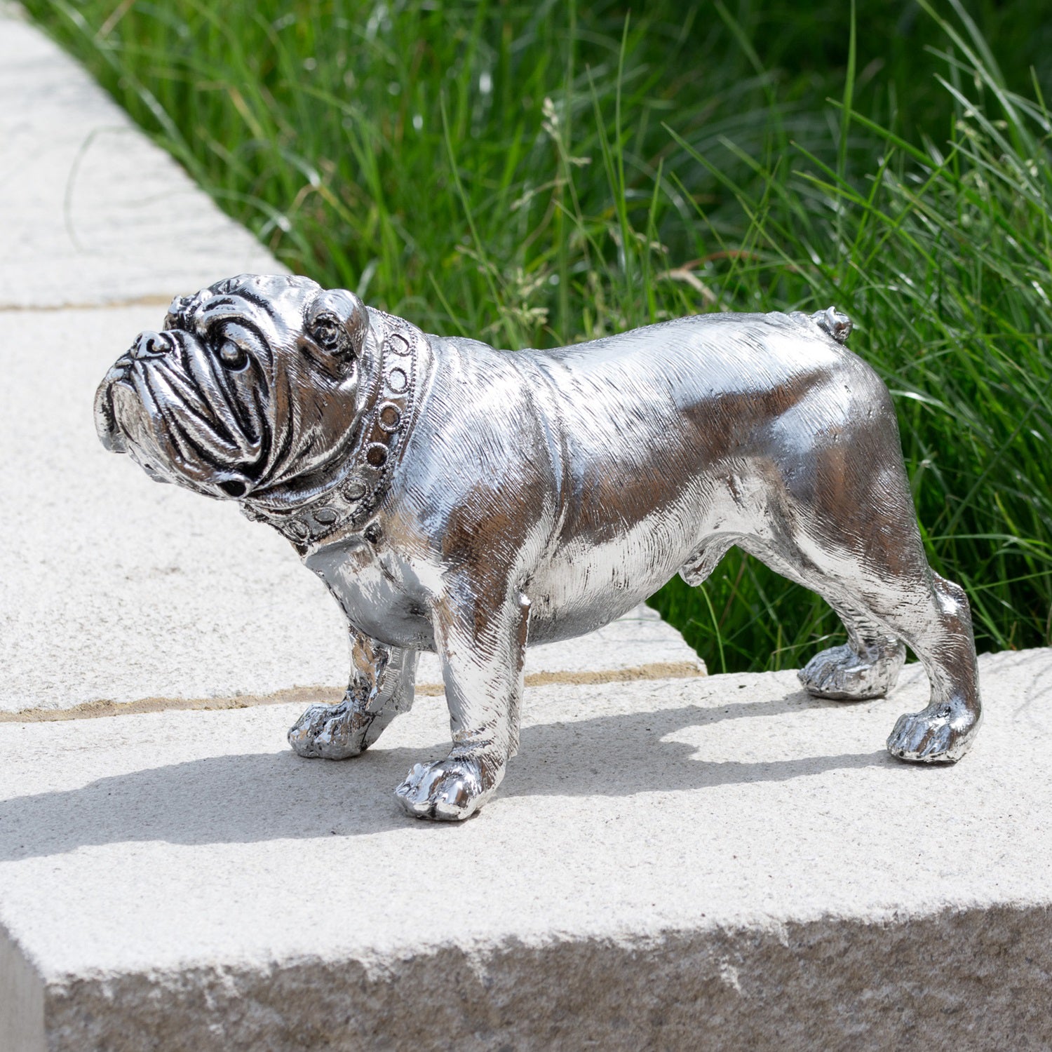 Silbernes englisches Bulldoggen-Ornament