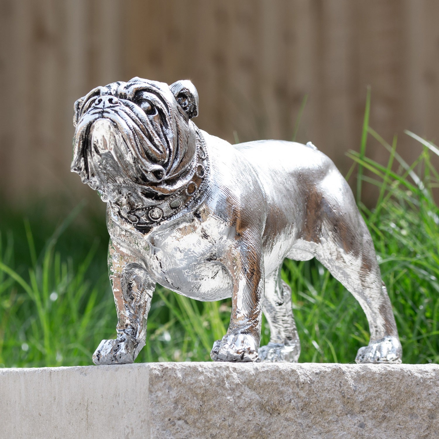 Darthome Silver English Bulldog Ornament 27x17x11cm