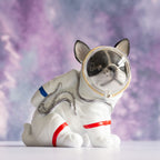 Weißer Space Dog Mops Ornament