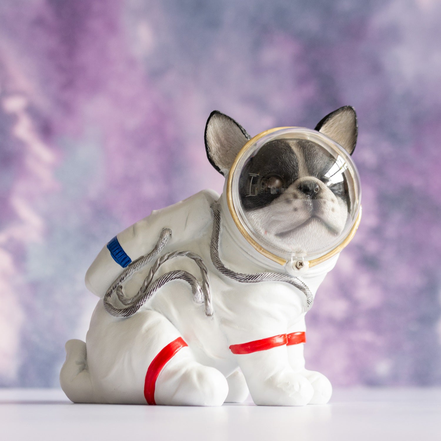 Weißer Space Dog Mops Ornament