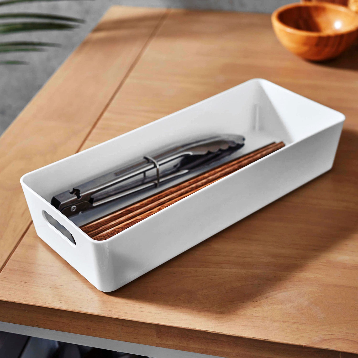 Set Of 4 White Rectangle Studio Organiser Trays