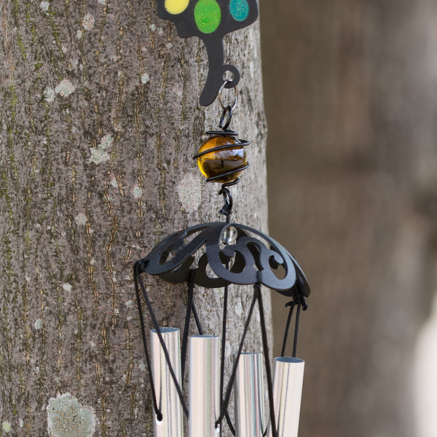 Stained Glass Effect Butterfly Wind Chime