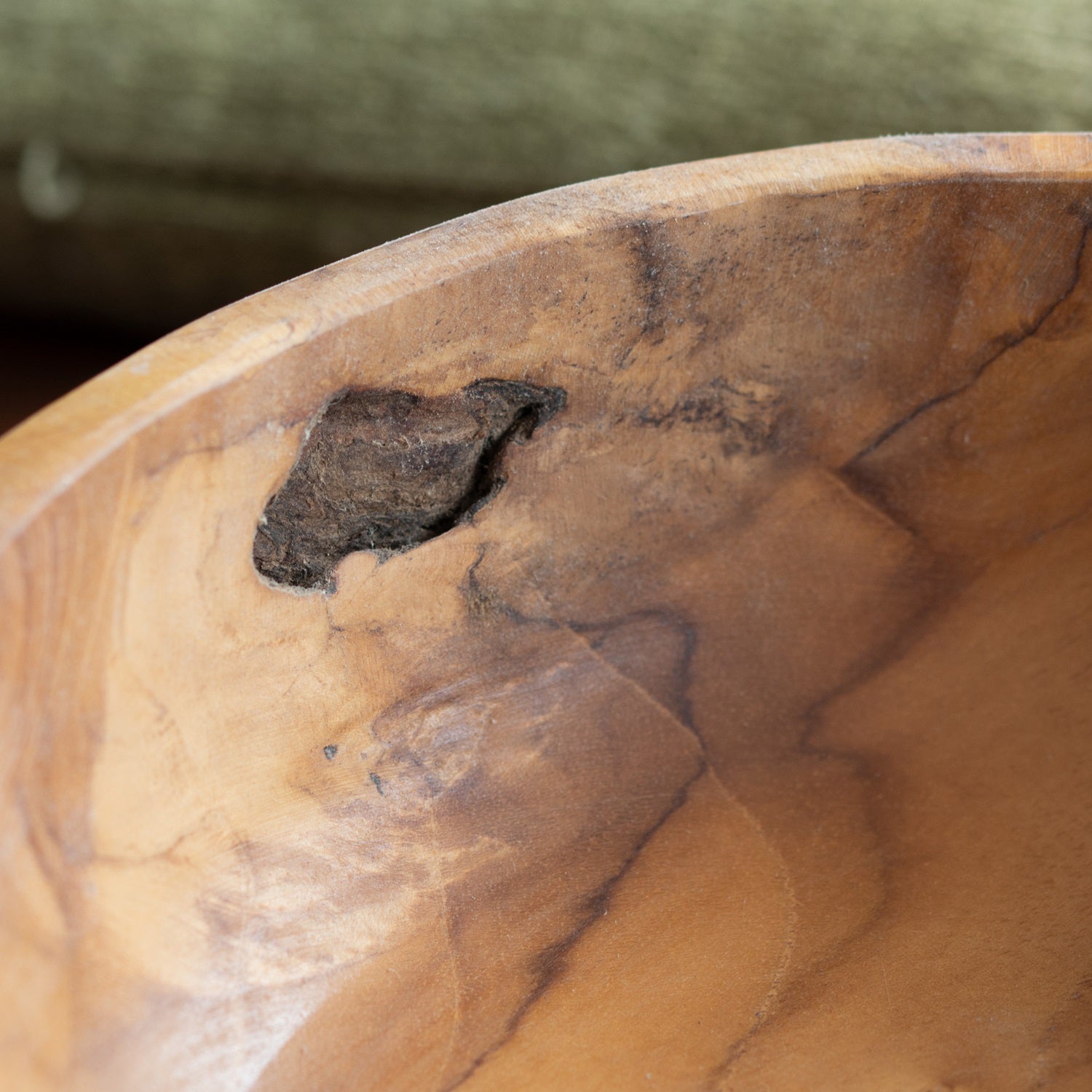 Runde tiefe Tischschale aus Teakholzwurzelholz, 19 cm, Ausverkauf