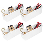 Set Of 4 White Long Rectangle Studio Baskets