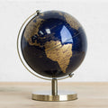 Blue And Gold Map Globe Ornament