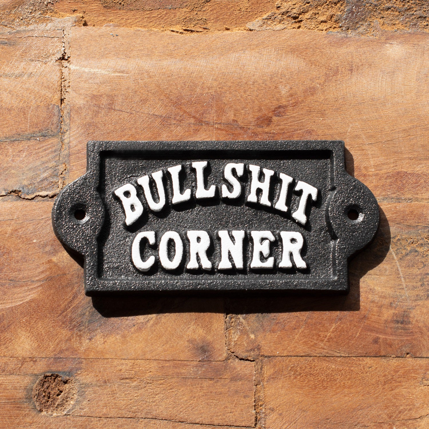 Bullsh*t-Eckschild aus Gusseisen