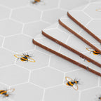 Set Of 4 Grey Bees Placemats & Coasters