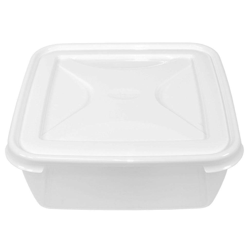 Set Of 2 White Lid 10 Litre Square Food Containers