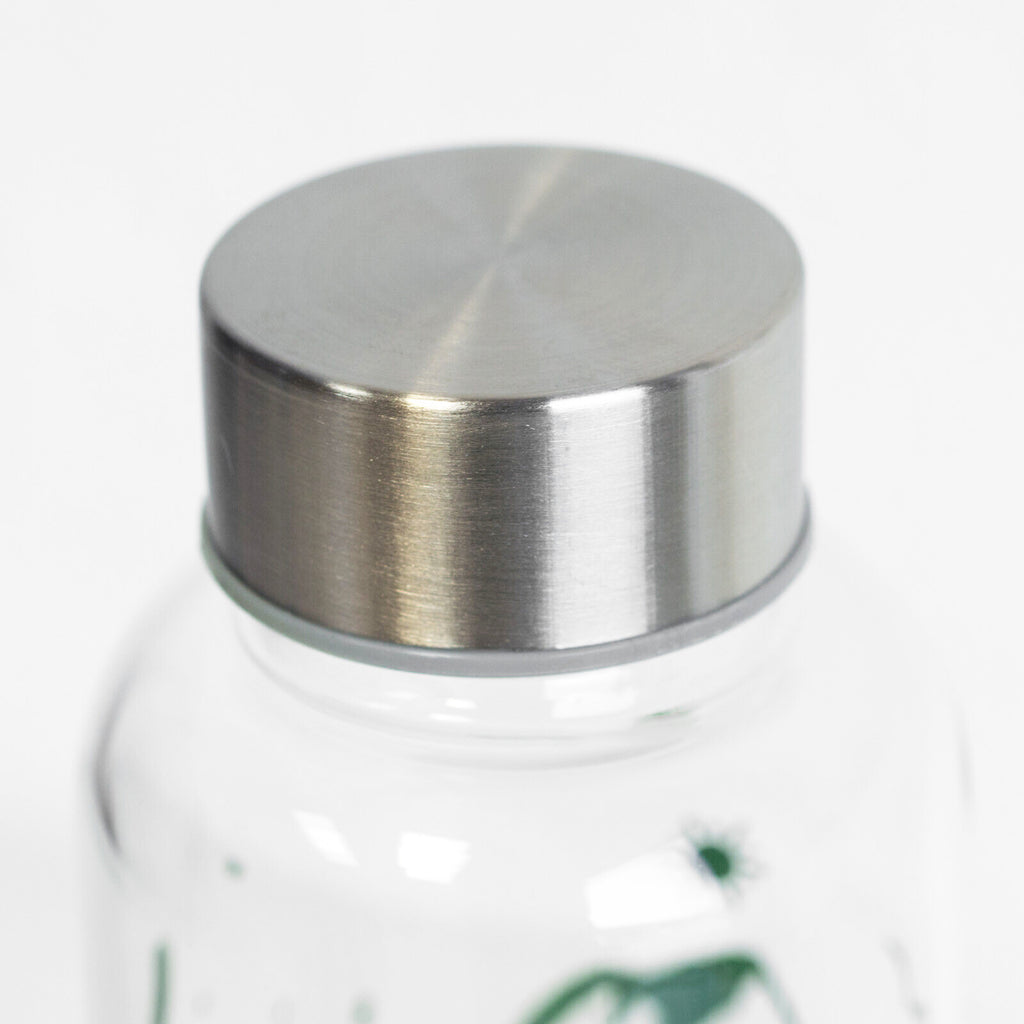 Stay Wild 600ml Glass Water Bottle
