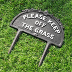 Cast Iron Please Keep Off The Grass Sign