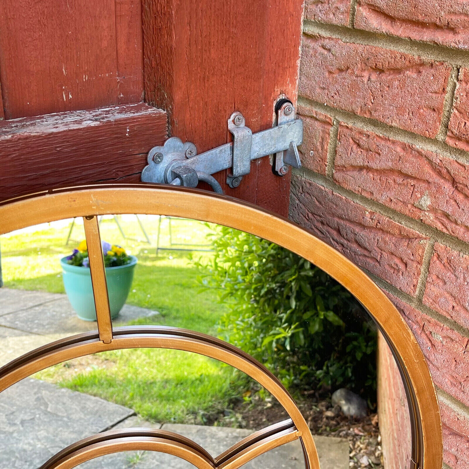 Copper Arched Garden Mirror 91cm