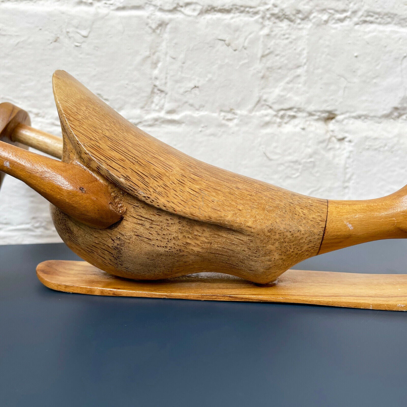 Wood Snowboarding Duck Ornament