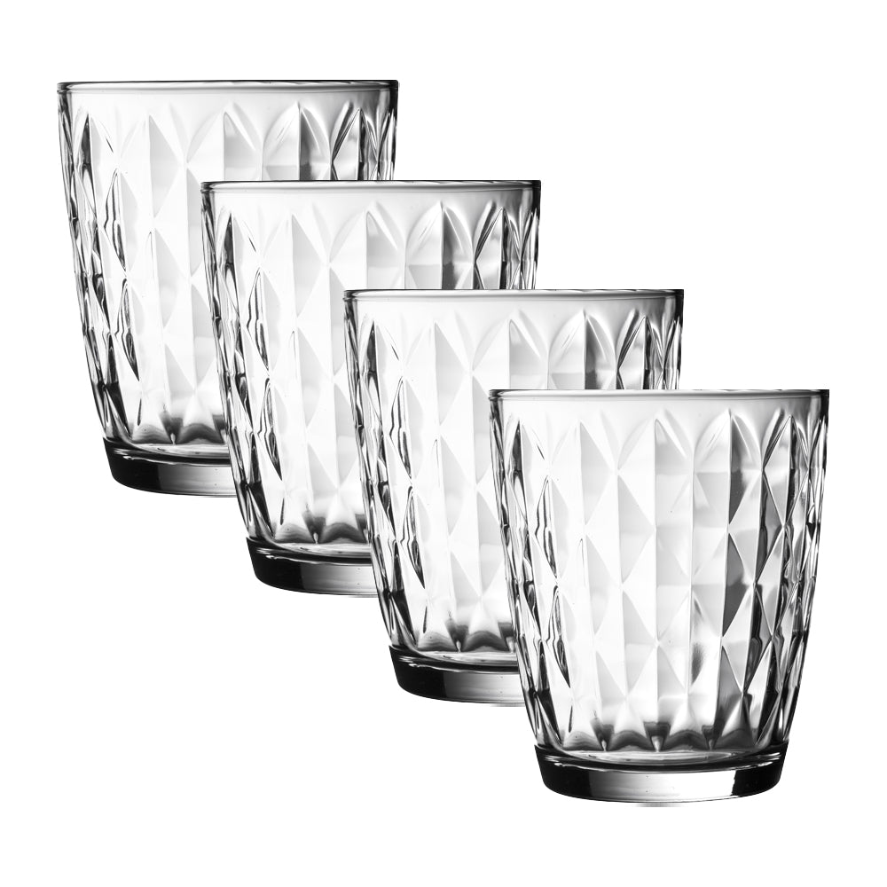 Set Of 4 Lowball Jewel Mixer Glasses 31cl