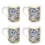 Set Of 4 William Morris Willow Bough Mugs