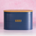 Navy Blue Ribbed Bread Bin