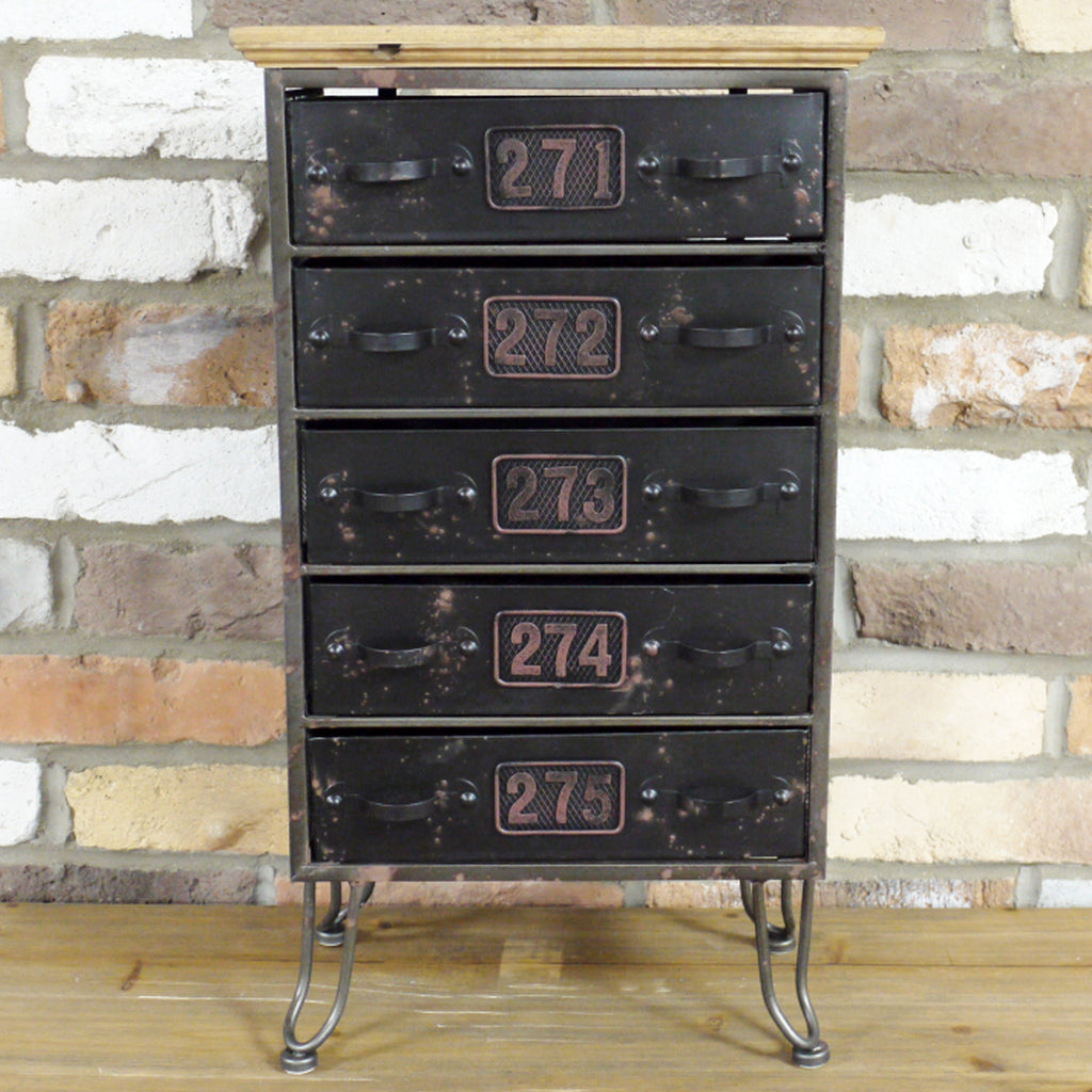Industrial 5 Drawer Cabinet