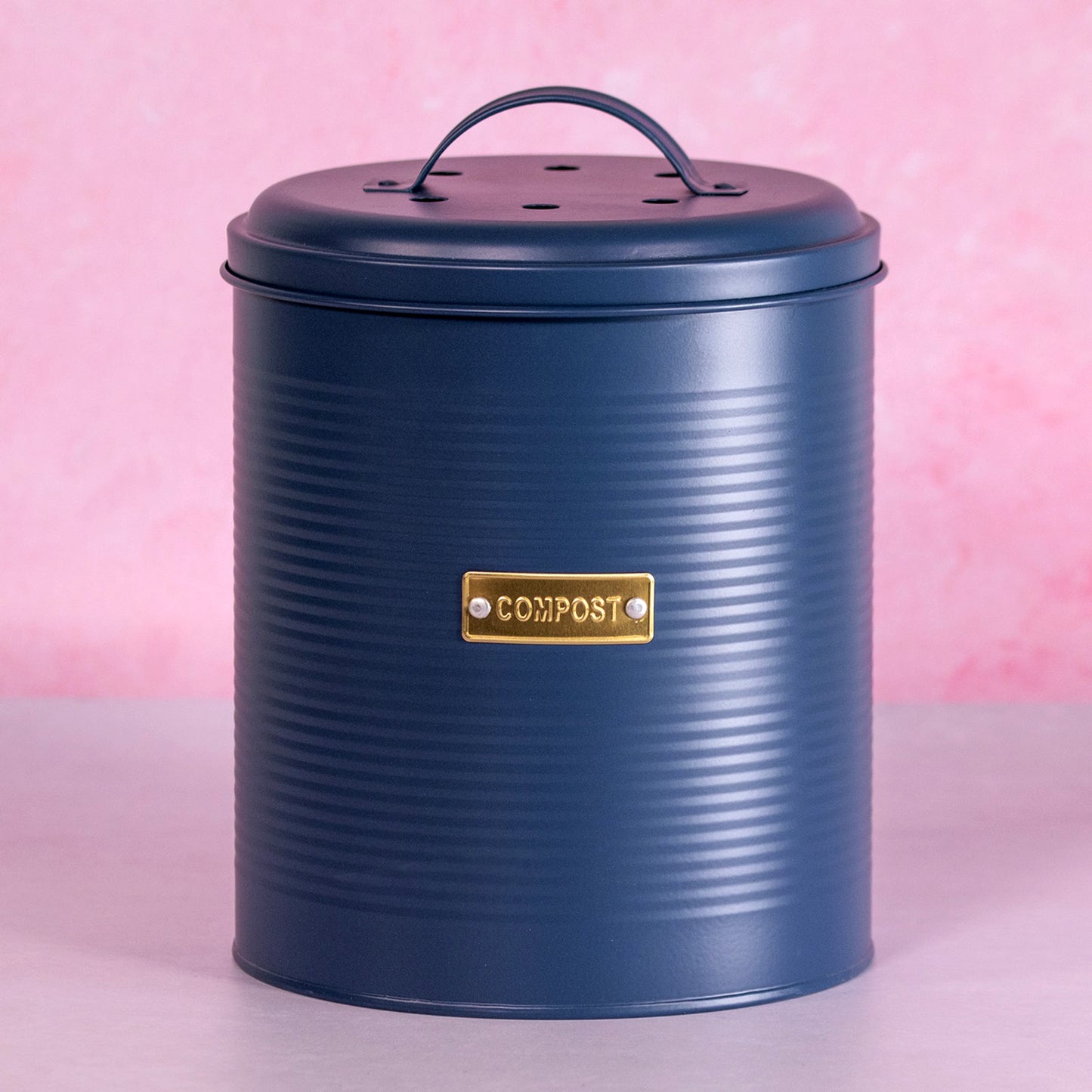 Navy Blue Ribbed Compost Bin