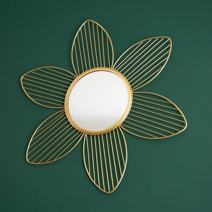 Large Gold Flower Mirror