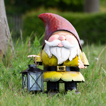 Metal Gnome With Candle Lantern