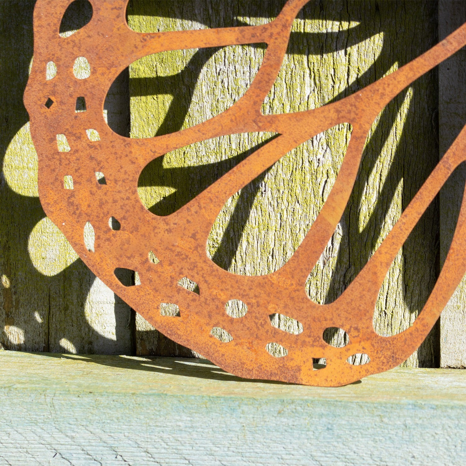 Rusted Metal Butterfly Silhouette Wall Art