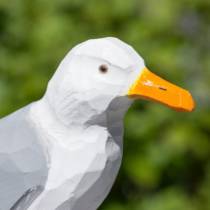 Hand Carved Wooden Herring Gull Ornament