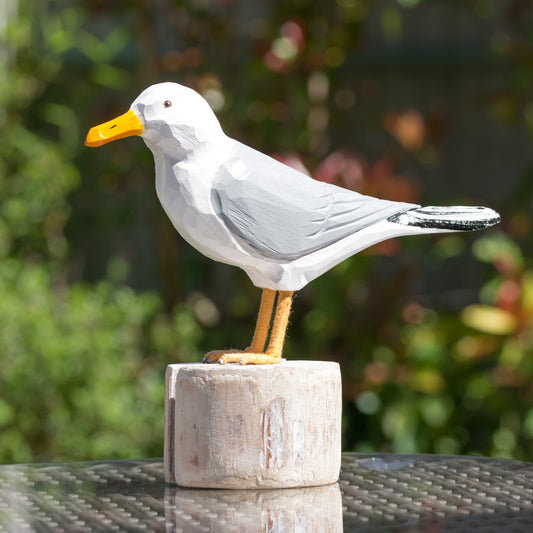 Hand Carved Wooden Herring Gull Ornament