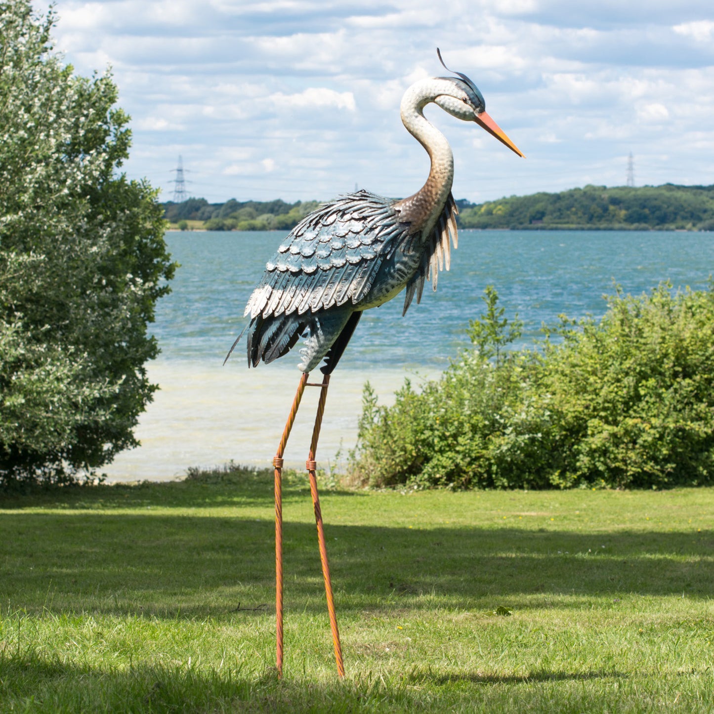 Tall Heron Garden Ornament Large