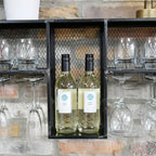 Industrial Black Wine Wall Cabinet