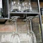 Industrial Black Wine Wall Cabinet