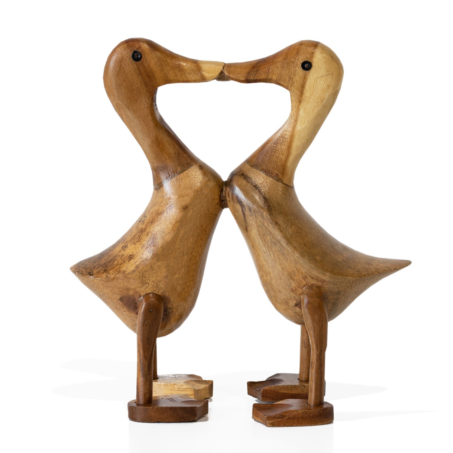 Wooden Kissing Ducks Ornament