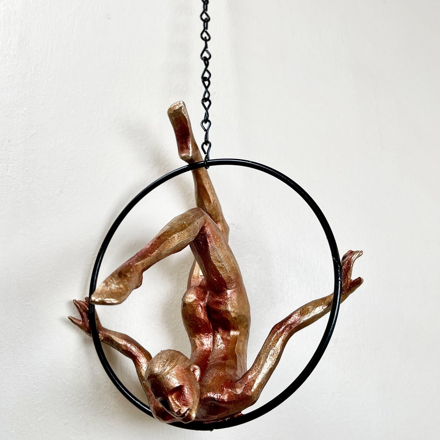 Hanging Bronze Acrobat Woman Figure