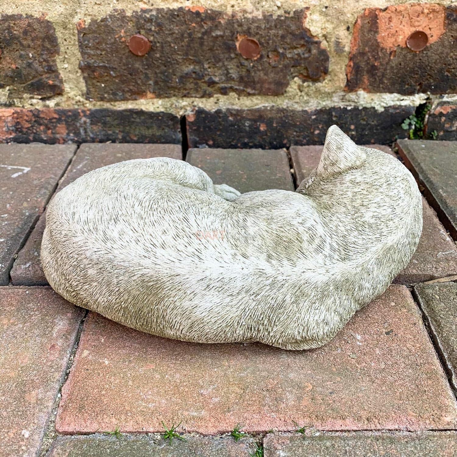 Stone Sleeping Cat Garden Sculpture