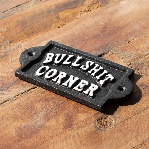 Bullsh*t-Eckschild aus Gusseisen