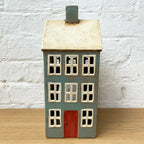 Large Grey House Tealight Holder