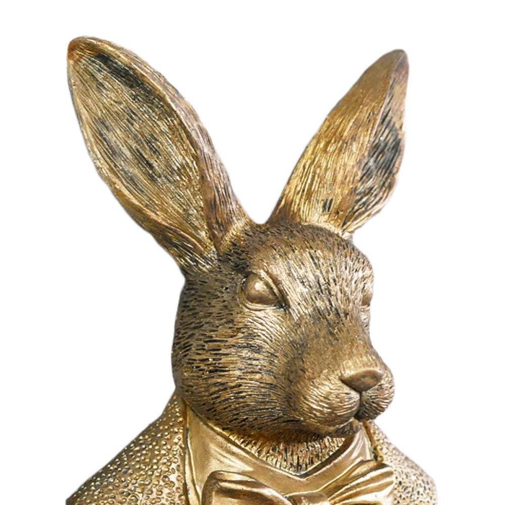 Gold Dapper Rabbit Bust Wall Decor