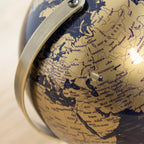 Blue And Gold Map Globe Ornament