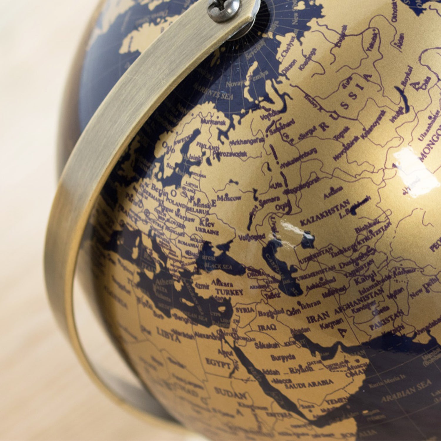 Blue And Gold Map Globe Ornament