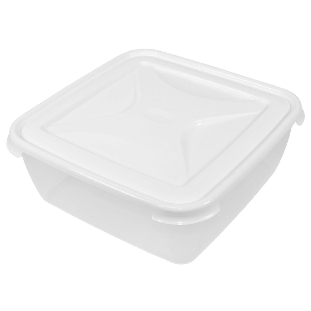 Set Of 2 White Lid 10 Litre Square Food Containers