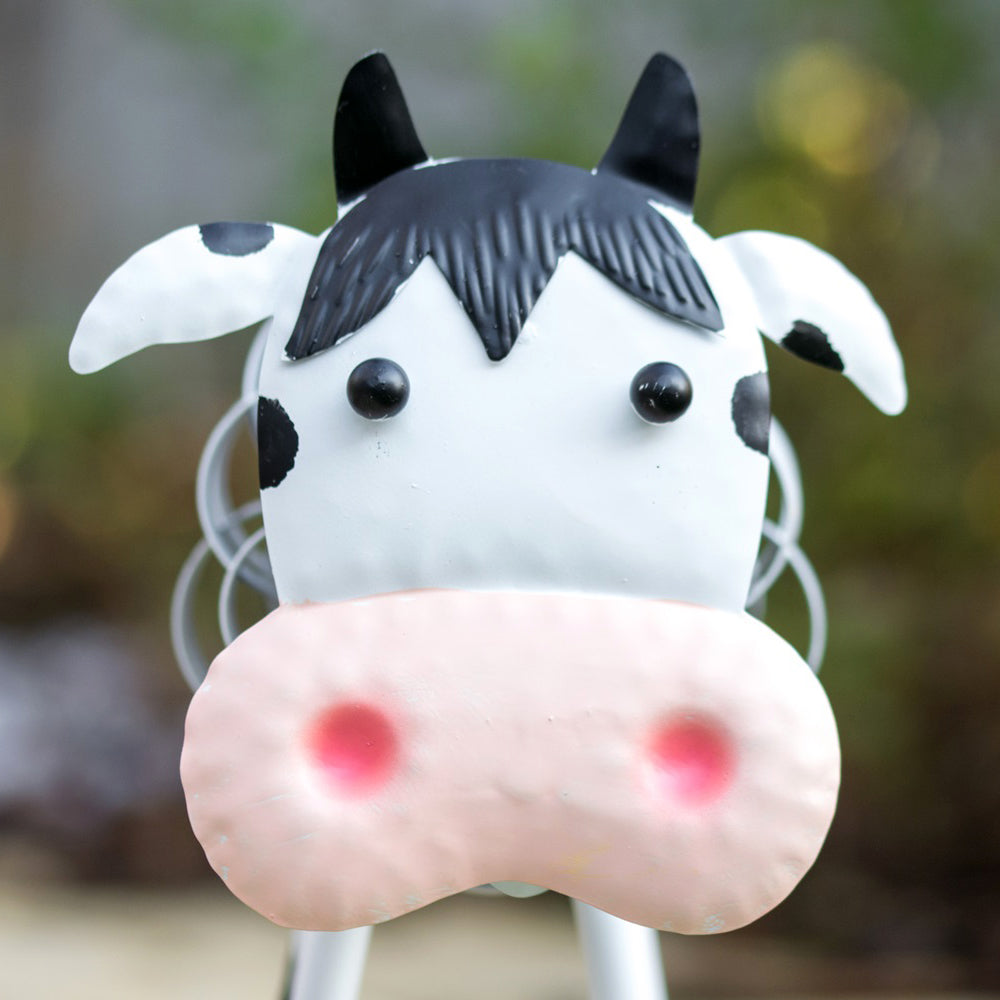 Black & White Metal Cow Ornament