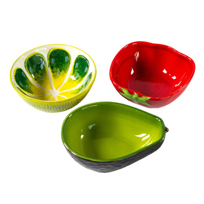 Set Of 3 World Food Dip Bowls