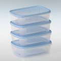 Set Of 4 Essential Blue Lid 1L Food Containers