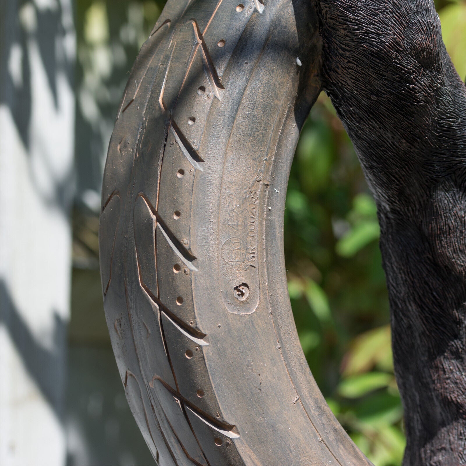Hanging Gorilla on Tyre Swing Garden Sculpture