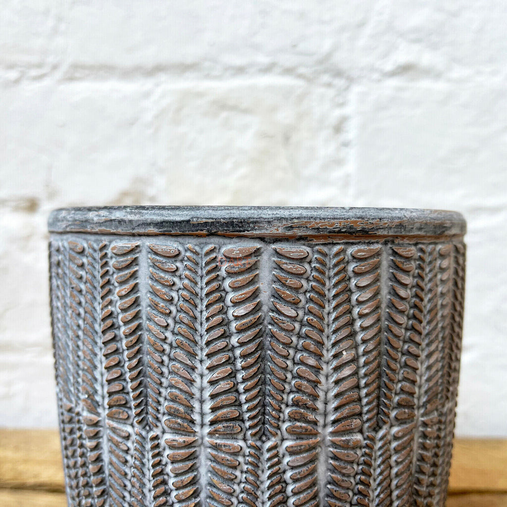 Natural Grey Diamond Plant Pot Cover